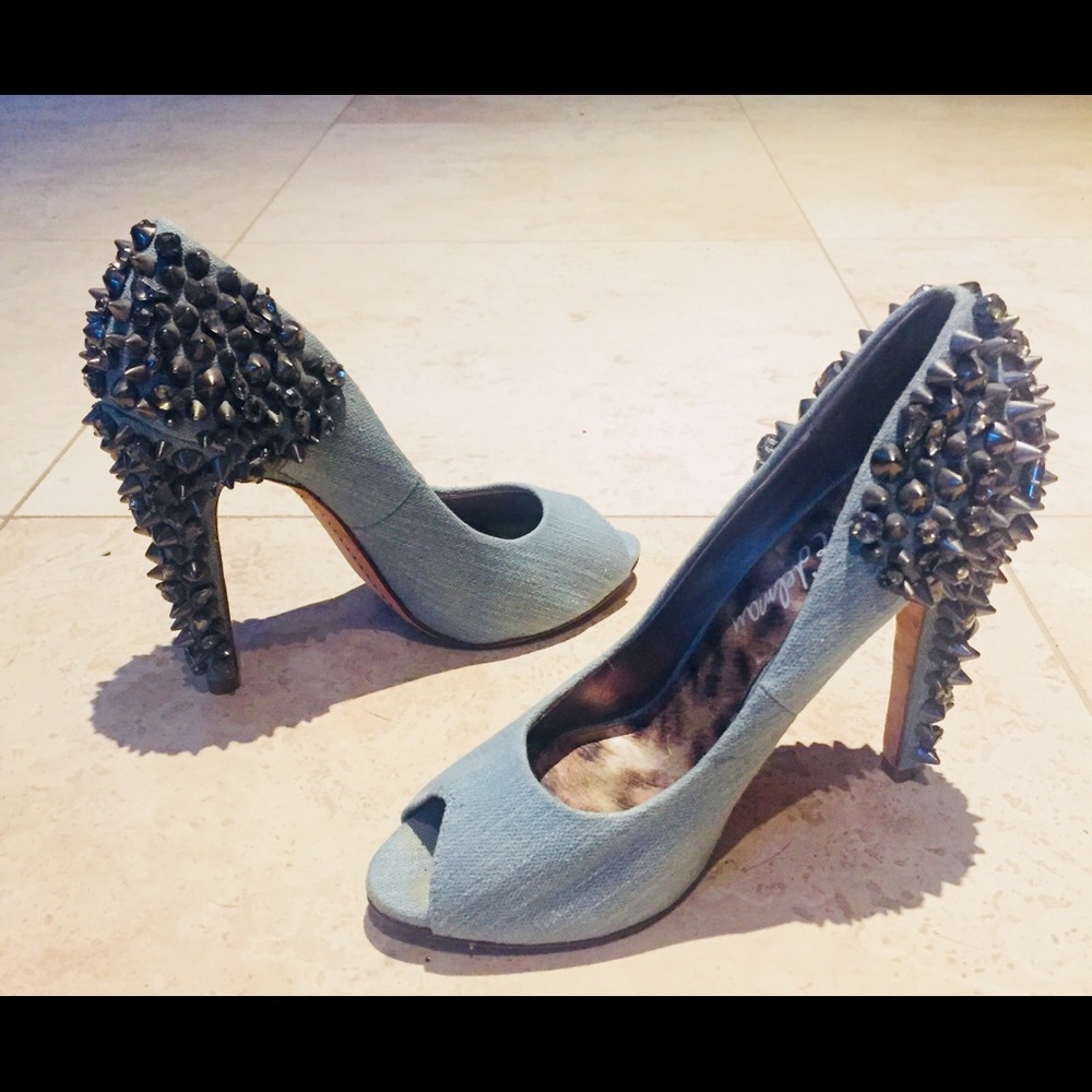 Sam Edelman Denim Studded Heels